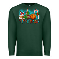 Sports Green Tis The Season Christmas With Basketball And Candy Cane Premium Sweatshirt - FaDigitalArtStudio