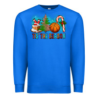 True Royal Tis The Season Christmas With Basketball And Candy Cane Premium Sweatshirt - FaDigitalArtStudio