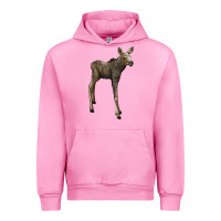 Fuchsia Pink moose fawn deer Urban Hoodie - LillyAllenDesigns