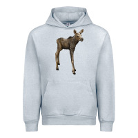 Heather Grey moose fawn deer Urban Hoodie - LillyAllenDesigns