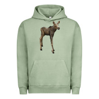 Pigment Oil Green moose fawn deer Urban Hoodie - LillyAllenDesigns