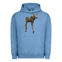 Pigment Pebble Blue moose fawn deer Urban Hoodie - LillyAllenDesigns