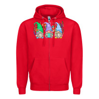 Red floral gnomes Zipper Hoodie - Zillion Design Studio