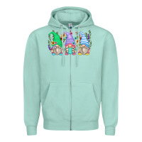Seafoam floral gnomes Zipper Hoodie - Zillion Design Studio