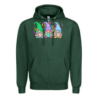 Sports Green floral gnomes Zipper Hoodie - Zillion Design Studio