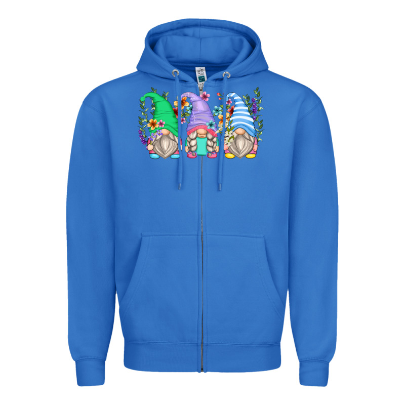 Floral Gnomes Zipper Hoodie by Zillion Design Studio | Teevron