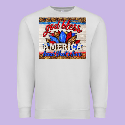 God Bless America Land That I Love Premium Sweatshirt Designed By Hra Design Shop