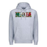Heather Grey mexican flag mama Premium Hoodie - Jasminsmagicworld