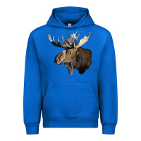 Cobalt moose buck deer head Urban Hoodie - LillyAllenDesigns