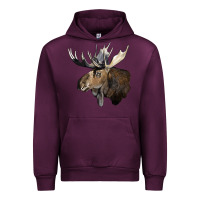 Mauve Wine moose buck deer head Urban Hoodie - LillyAllenDesigns