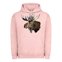 Pigment Salmon moose buck deer head Urban Hoodie - LillyAllenDesigns