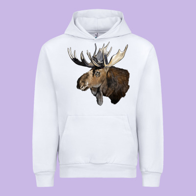 Moose Buck Deer Head Urban Hoodie Designed By Lillyallendesigns