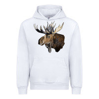 White moose buck deer head Urban Hoodie - LillyAllenDesigns