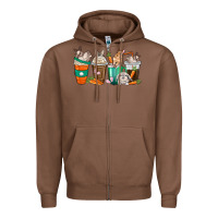 Chestnut rabbit coffee cups Zipper Hoodie - texasbilliewilder
