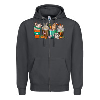 Smoke rabbit coffee cups Zipper Hoodie - texasbilliewilder