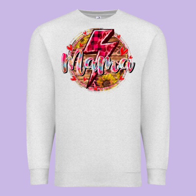 Mama Lighting Bolt Premium Sweatshirt Designed By Racoondesign
