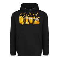 Black Childhood Cancer Coffee Cups Heavyweight Hoodie - texasbilliewilder
