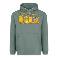 Sage Childhood Cancer Coffee Cups Heavyweight Hoodie - texasbilliewilder