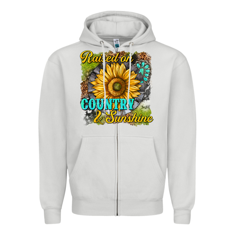 Raised On Country And Sunshine Zipper Hoodie by texasbilliewilder | Teevron