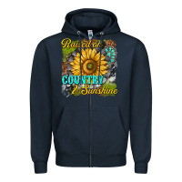 Navy raised on country and sunshine Zipper Hoodie - texasbilliewilder