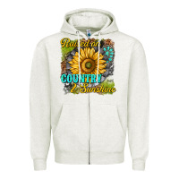 Oatmeal Heather raised on country and sunshine Zipper Hoodie - texasbilliewilder