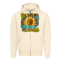 Sandshell raised on country and sunshine Zipper Hoodie - texasbilliewilder