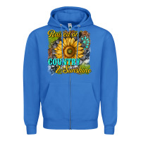 True Royal raised on country and sunshine Zipper Hoodie - texasbilliewilder