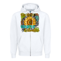 White raised on country and sunshine Zipper Hoodie - texasbilliewilder