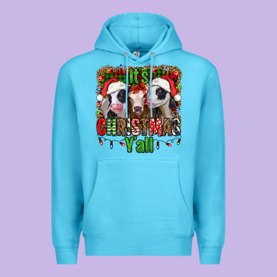 It's Christmas Y'all Heifers Premium Hoodie Designed By Jasminsmagicworld