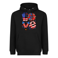 Black 4th of july love Heavyweight Hoodie - Zillion Design Studio