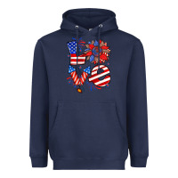 Navy 4th of july love Heavyweight Hoodie - Zillion Design Studio