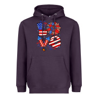 Plum 4th of july love Heavyweight Hoodie - Zillion Design Studio