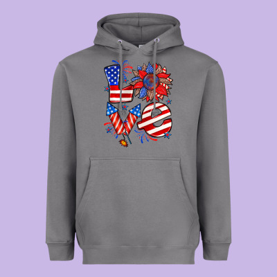 4th Of July Love Heavyweight Hoodie Designed By Zillion Design Studio