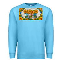 Ocean Blue american mason jar sunflower license plate Premium Sweatshirt - HRA Design Shop