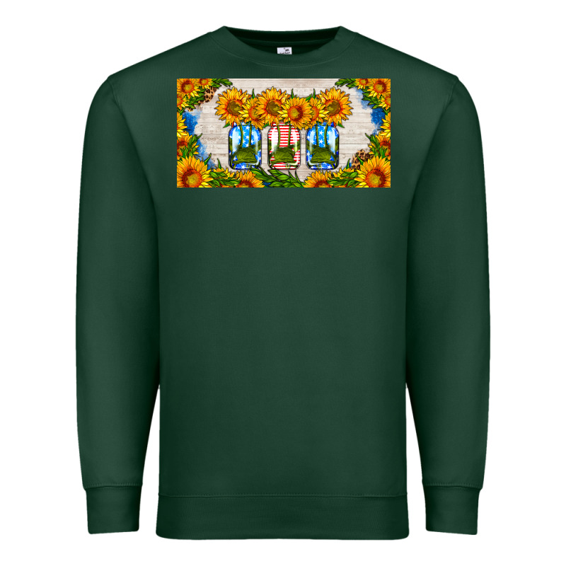 American Mason Jar Sunflower License Plate Premium Sweatshirt by HRA Design Shop | Teevron