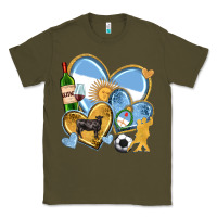 Army Green argentina  hearts Classic Tee - texasbilliewilder