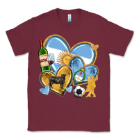 Burgundy argentina  hearts Classic Tee - texasbilliewilder