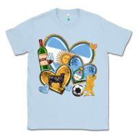 Dusty Blue argentina  hearts Classic Tee - texasbilliewilder