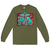 Army Green physician medical symbol assistant nurse background Long Sleeve Tee - BarkalooDesign