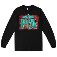 Black physician medical symbol assistant nurse background Long Sleeve Tee - BarkalooDesign