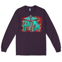 Plum physician medical symbol assistant nurse background Long Sleeve Tee - BarkalooDesign