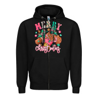 Black pink merry christmas black girl sneakers Zipper Hoodie - RanaPortraitStore