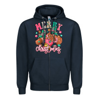 Navy pink merry christmas black girl sneakers Zipper Hoodie - RanaPortraitStore