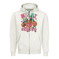 Oatmeal Heather pink merry christmas black girl sneakers Zipper Hoodie - RanaPortraitStore