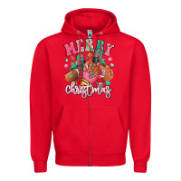 Red pink merry christmas black girl sneakers Zipper Hoodie - RanaPortraitStore