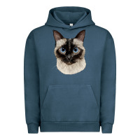 Pigment Midnight Navy siamese face Urban Hoodie - LillyAllenDesigns
