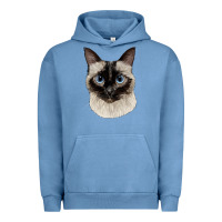 Pigment Pebble Blue siamese face Urban Hoodie - LillyAllenDesigns