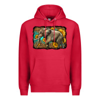 Cardinal western sunflowers elephant Premium Hoodie - LillyAllenDesigns