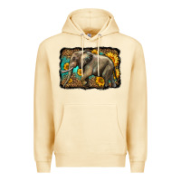 Pina Colada western sunflowers elephant Premium Hoodie - LillyAllenDesigns