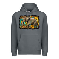 Rock western sunflowers elephant Premium Hoodie - LillyAllenDesigns